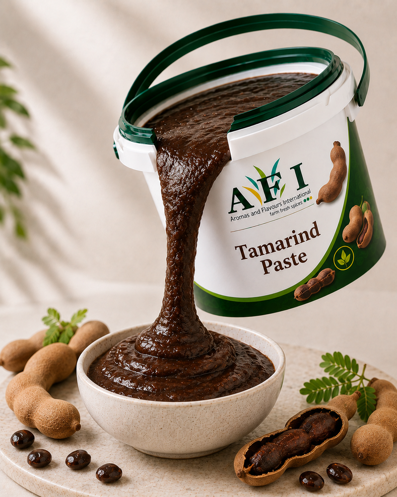 Bulk Tamarind Paste HDPE drum export India, Tamarindus Indica L