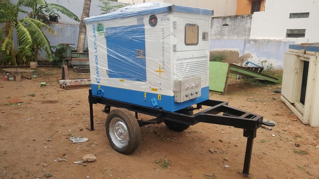 Genset on a trailer in the yard