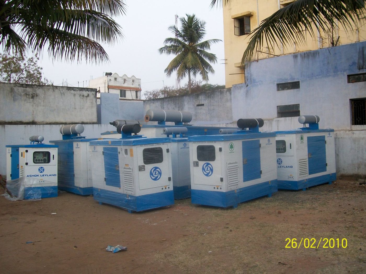 Gensets in the yard, February 2010