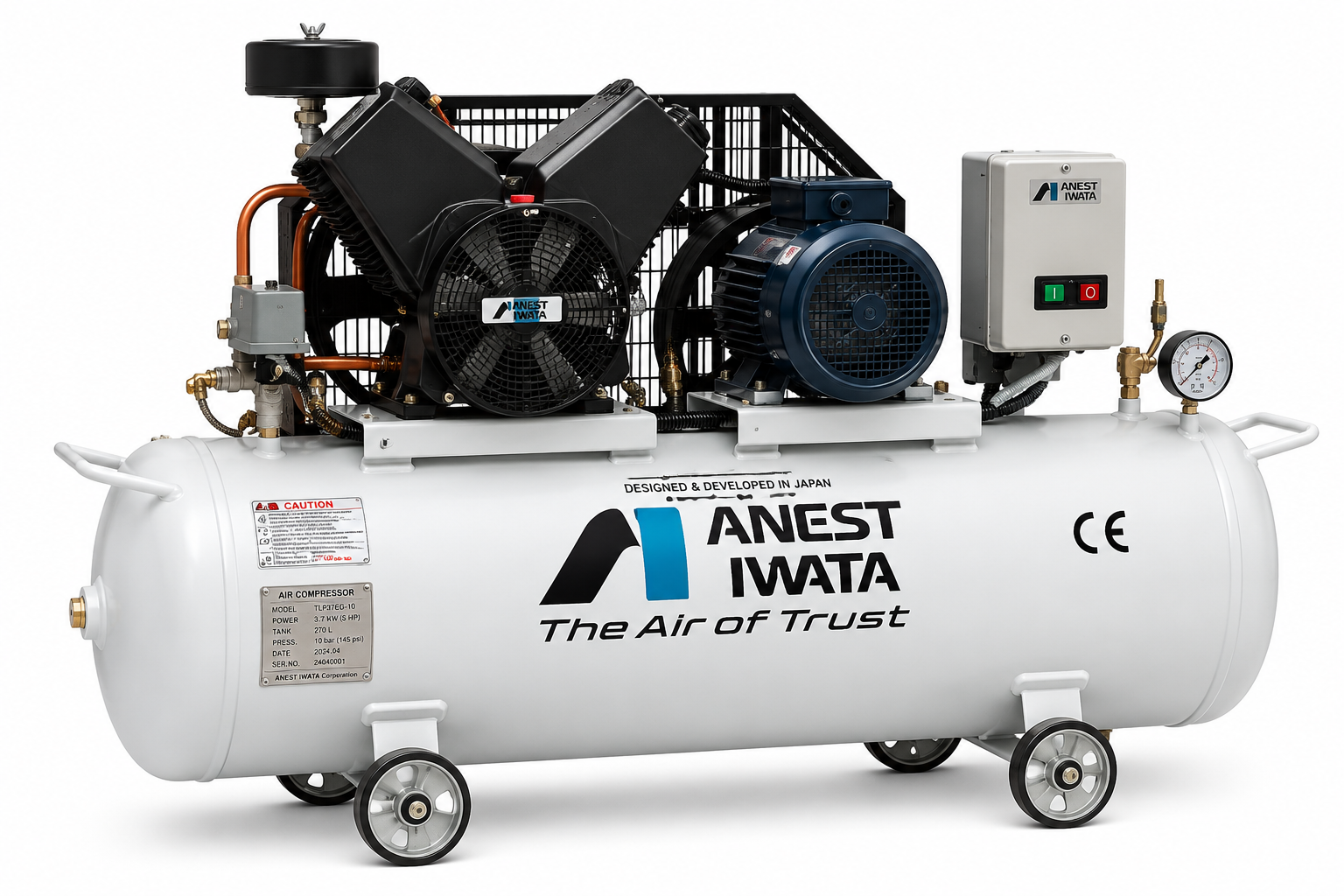 Oil-Free Reciprocating Air Compressor 1HP-30HP ANEST IWATA